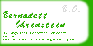 bernadett ohrenstein business card